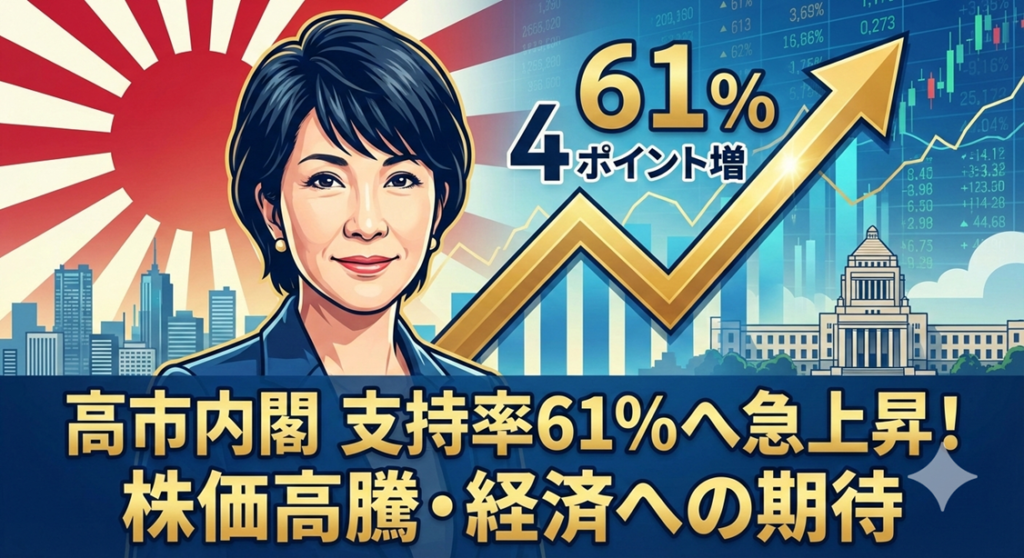 高市内閣の支持率が61％に急上昇！4ポイント増の背景と「高市相場」への期待感