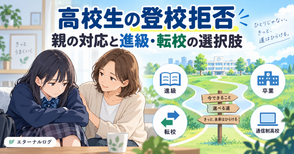 登校拒否に悩む高校生に寄り添う母親と、進級・転校・卒業・通信制高校など今後の選択肢を示す